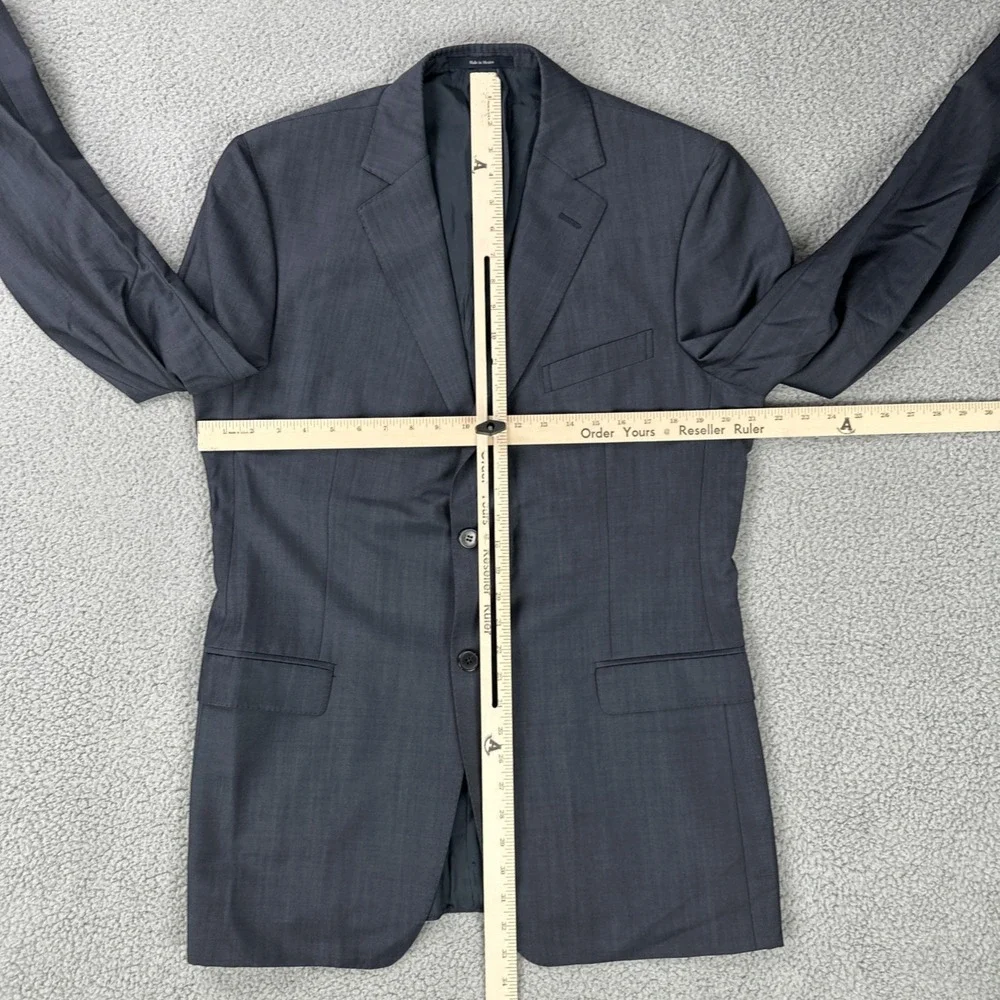 Ermenegildo Zegna Modern Slim City Wool Mohair Blazer Men 42L Blue Double Vented